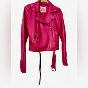 Levi's Vibrant Pink Leather Jacket